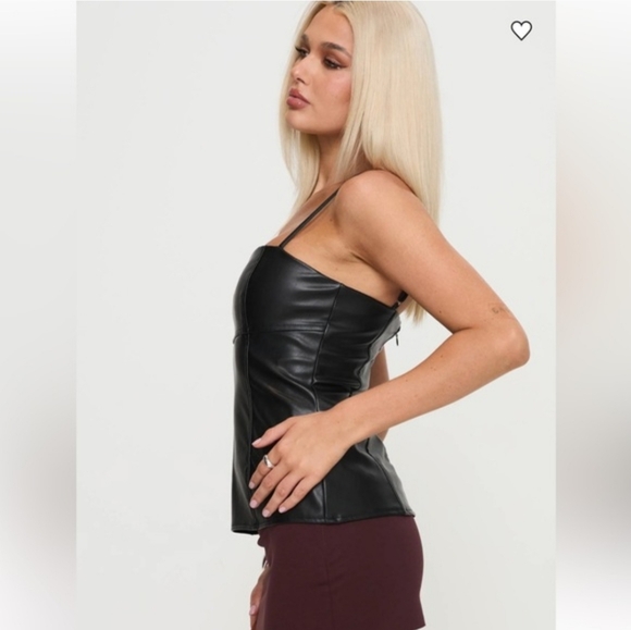 NWT Princess Polly Faux Leather Top Size 12 - Picture 6 of 7